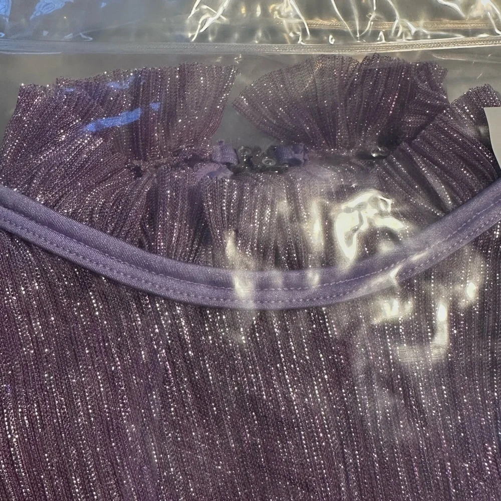 CM Double platinum 2‎ piece Lilac Shimmer Mesh Lyrical Dance Costume Long Sleeve